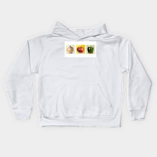 Veggies, tomato, onion, tomato Kids Hoodie